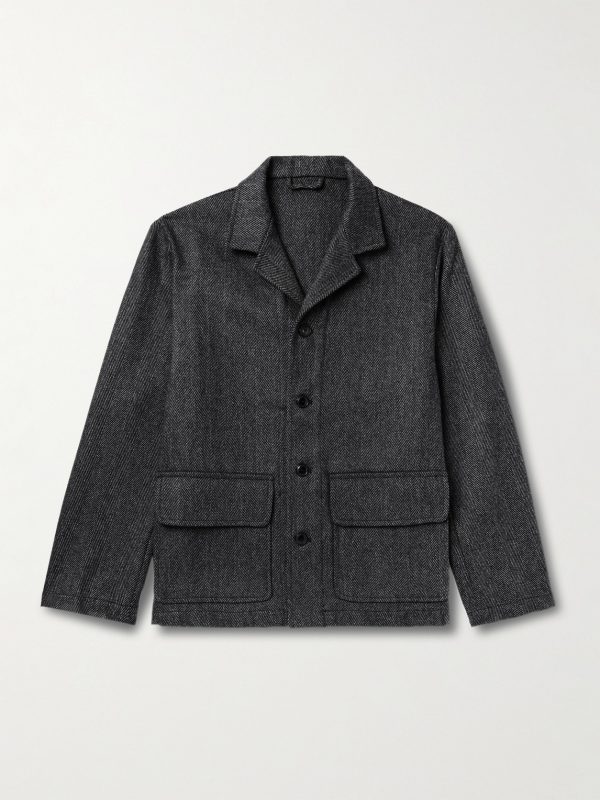 Traveler Herringbone Wool and Cashmere-Blend Shirt Jacket Traveler Herringbone Wool and Cashmere-Blend Shirt Jacket