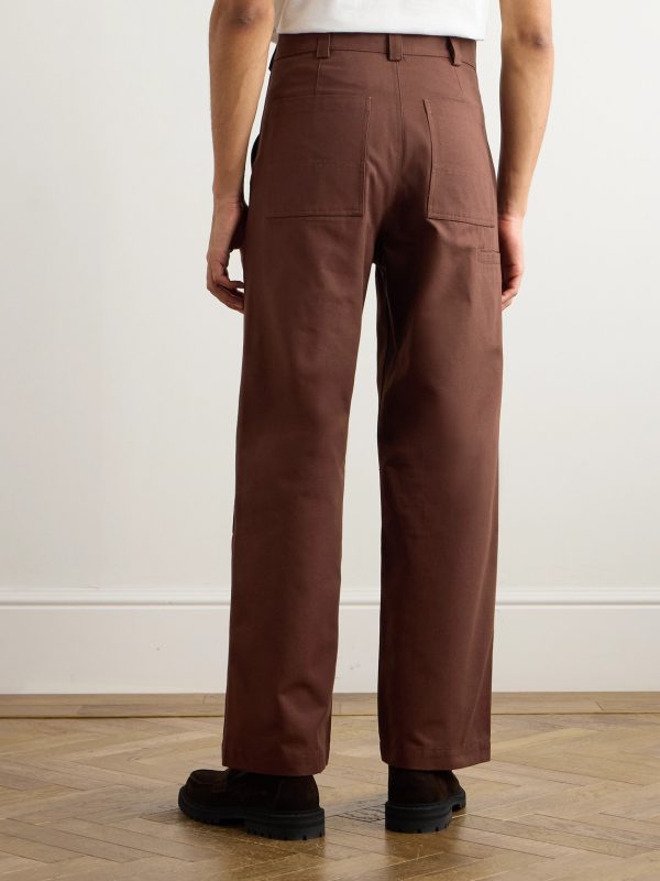 Garden Straight-Leg Cotton-Canvas Trousers - BK Garden Straight-Leg Cotton-Canvas Trousers - BK