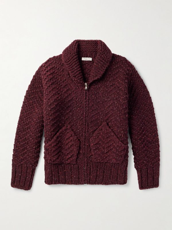 Shawl-Collar Merino Wool Zip-Up Cardigan Shawl-Collar Merino Wool Zip-Up Cardigan