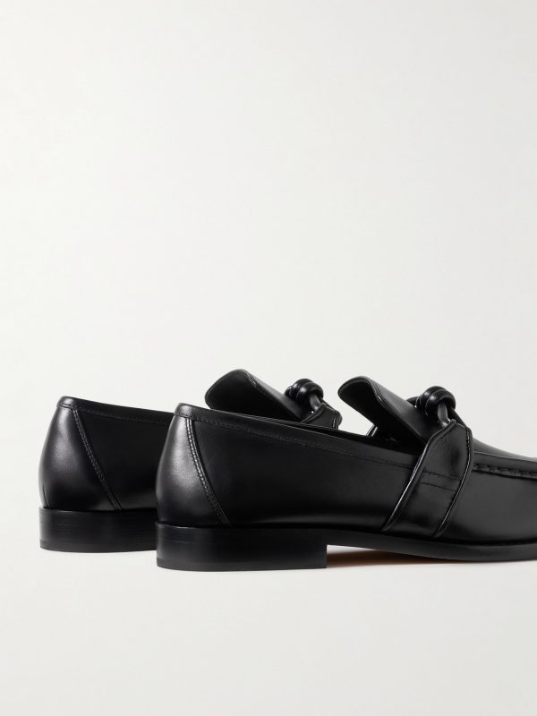 Astaire Knot-Detailed Leather Loafers - BK Astaire Knot-Detailed Leather Loafers - BK