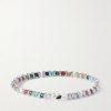 Silver Multi-Stone Beaded Bracelet - BK Silver Multi-Stone Beaded Bracelet - BK
