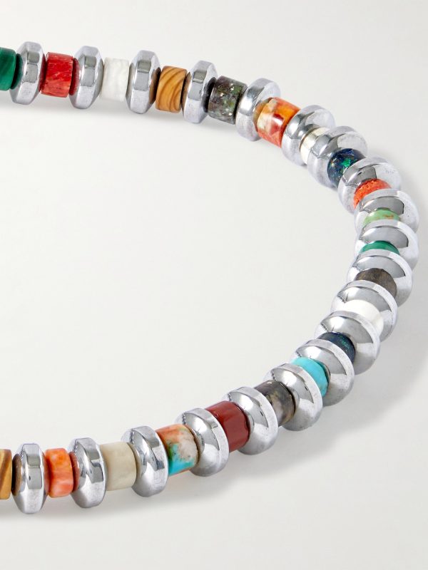Silver Multi-Stone Beaded Bracelet - CU Silver Multi-Stone Beaded Bracelet - CU