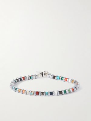 Silver Multi-Stone Beaded Bracelet