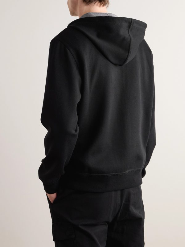 Cotton-Blend Jersey Zip-Up Hoodie - BK Cotton-Blend Jersey Zip-Up Hoodie - BK