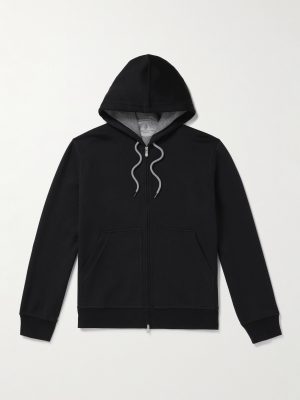 Cotton-Blend Jersey Zip-Up Hoodie