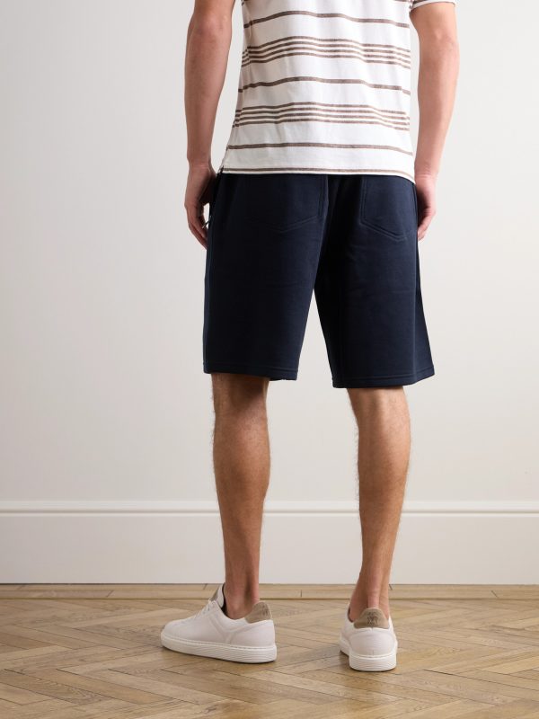 Straight-Leg Cotton-Blend Jersey Drawstring Shorts - BK Straight-Leg Cotton-Blend Jersey Drawstring Shorts - BK