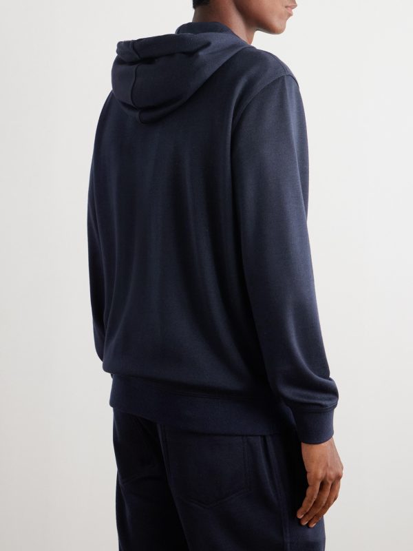 Cashmere-Blend Zip-Up Hoodie - BK