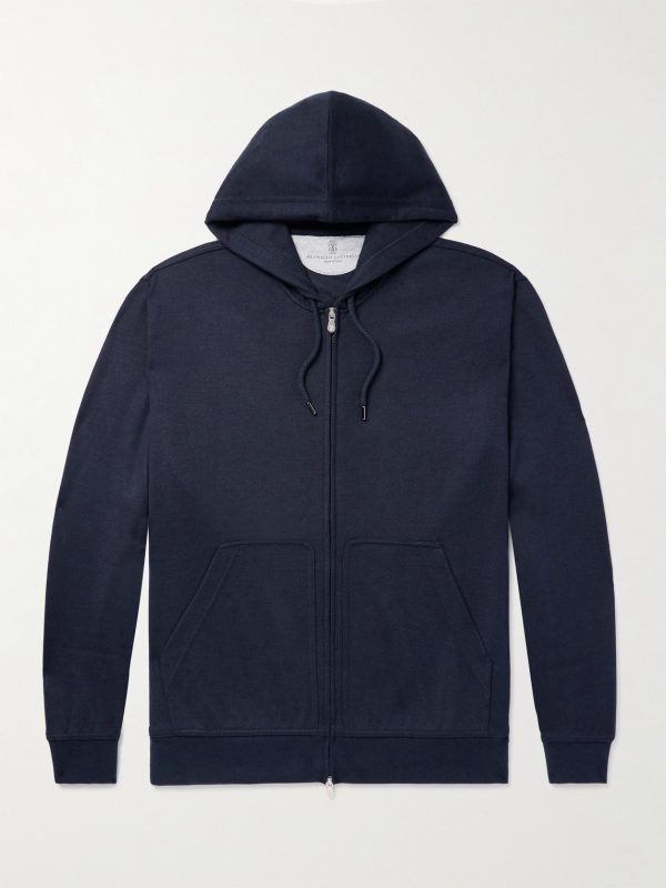 Cashmere-Blend Zip-Up Hoodie