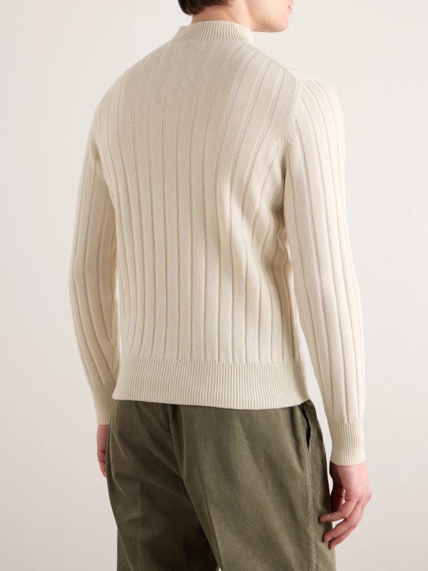 Ribbed Cashmere Sweater - BK Ribbed Cashmere Sweater - BK