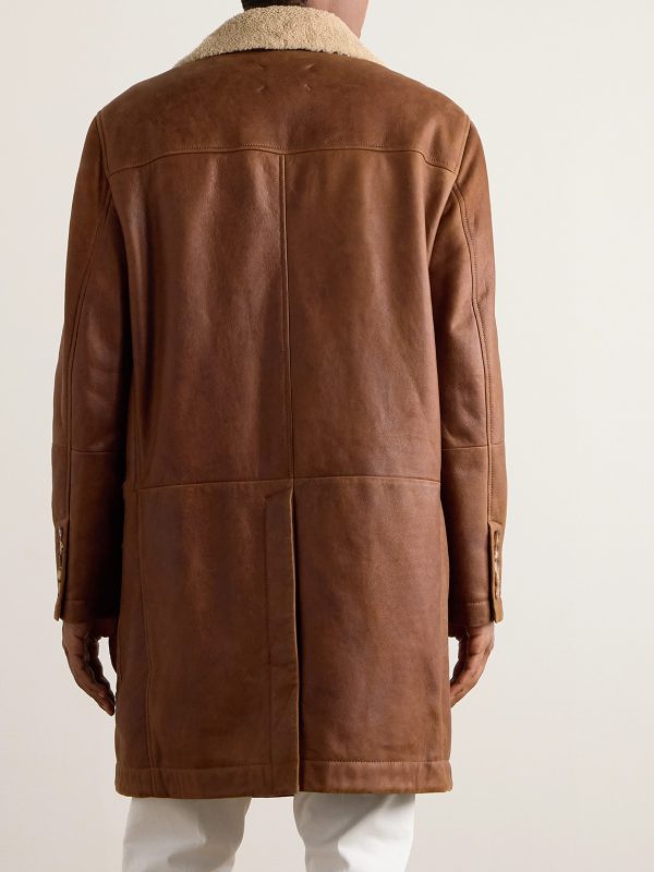 Double-Breasted Shearling Peacoat - BK Double-Breasted Shearling Peacoat - BK