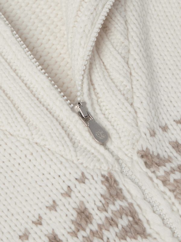Jacquard-Knit Cashmere Zip-Up Cardigan - CU Jacquard-Knit Cashmere Zip-Up Cardigan - CU