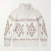 Jacquard-Knit Cashmere Zip-Up Cardigan Jacquard-Knit Cashmere Zip-Up Cardigan