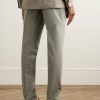 Tapered Pleated Cotton-Twill Suit Trousers - BK Tapered Pleated Cotton-Twill Suit Trousers - BK