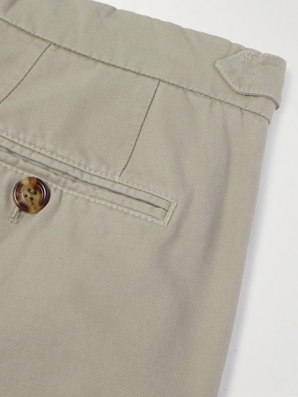 Tapered Pleated Cotton-Twill Suit Trousers - CU Tapered Pleated Cotton-Twill Suit Trousers - CU