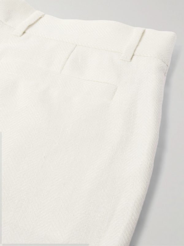 Straight-Leg Linen, Silk, Wool and Cotton-Blend Bermuda Shorts - CU Straight-Leg Linen, Silk, Wool and Cotton-Blend Bermuda Shorts - CU
