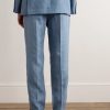Straight-Leg Pleated Linen Suit Trousers - BK Straight-Leg Pleated Linen Suit Trousers - BK