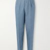 Straight-Leg Pleated Linen Suit Trousers Straight-Leg Pleated Linen Suit Trousers
