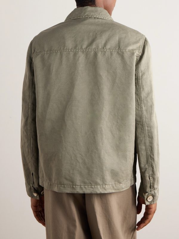 Linen and Cotton-Blend Gabardine Overshirt - BK Linen and Cotton-Blend Gabardine Overshirt - BK