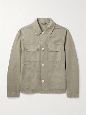 Linen and Cotton-Blend Gabardine Overshirt Linen and Cotton-Blend Gabardine Overshirt