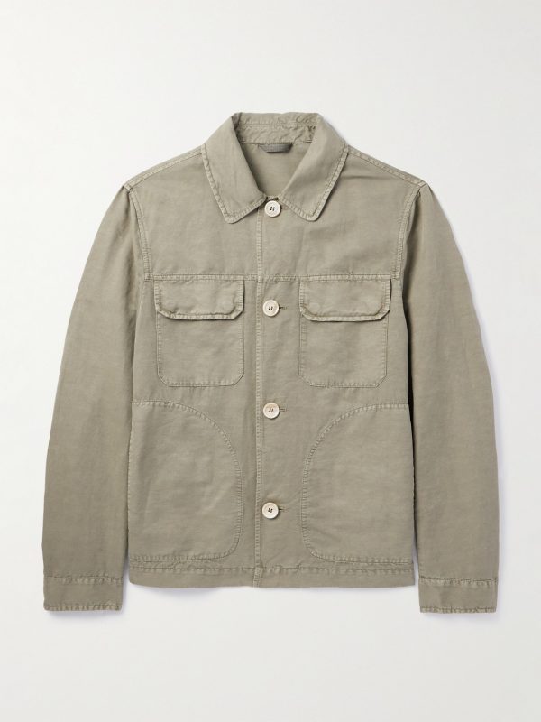 Linen and Cotton-Blend Gabardine Overshirt Linen and Cotton-Blend Gabardine Overshirt