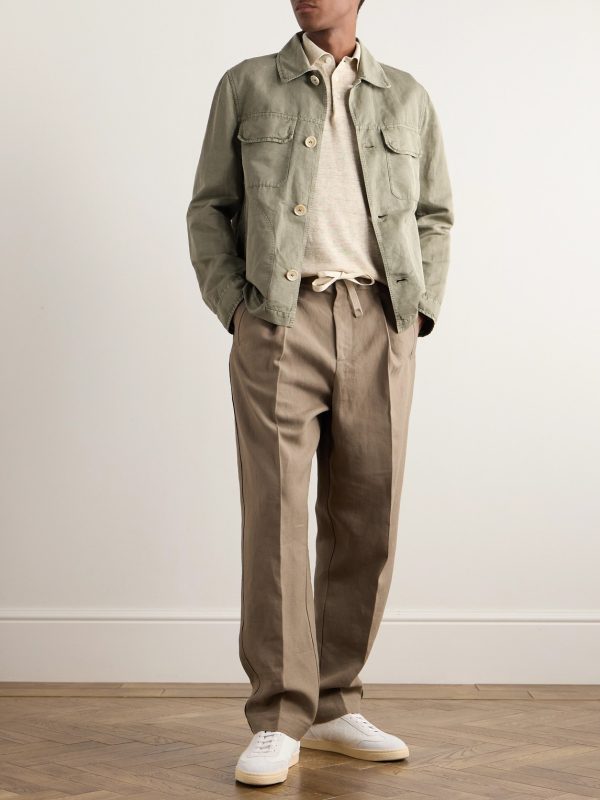 Linen and Cotton-Blend Gabardine Overshirt - OU Linen and Cotton-Blend Gabardine Overshirt - OU