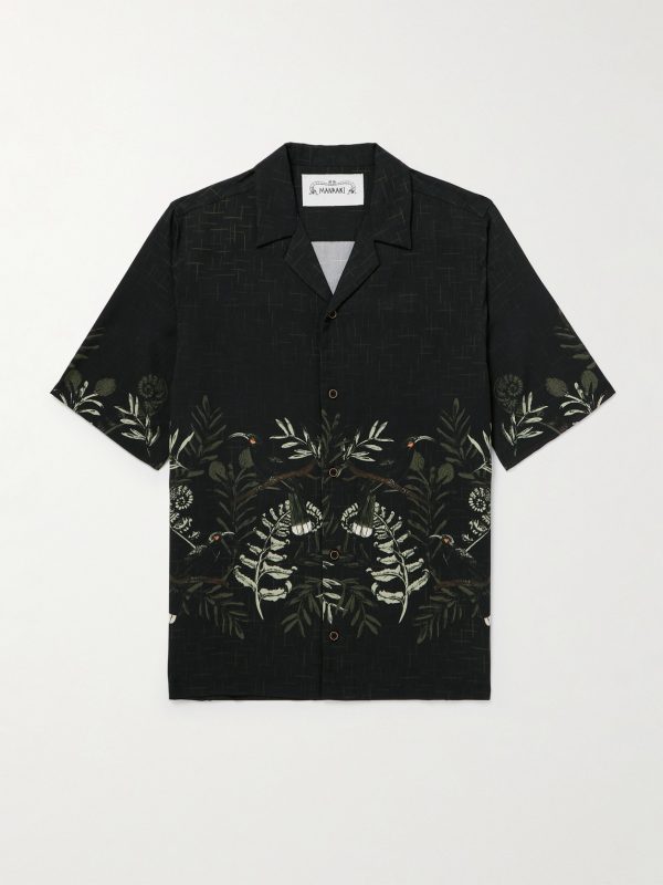 Camp-Collar Printed Lyocell-Twill Shirt Camp-Collar Printed Lyocell-Twill Shirt