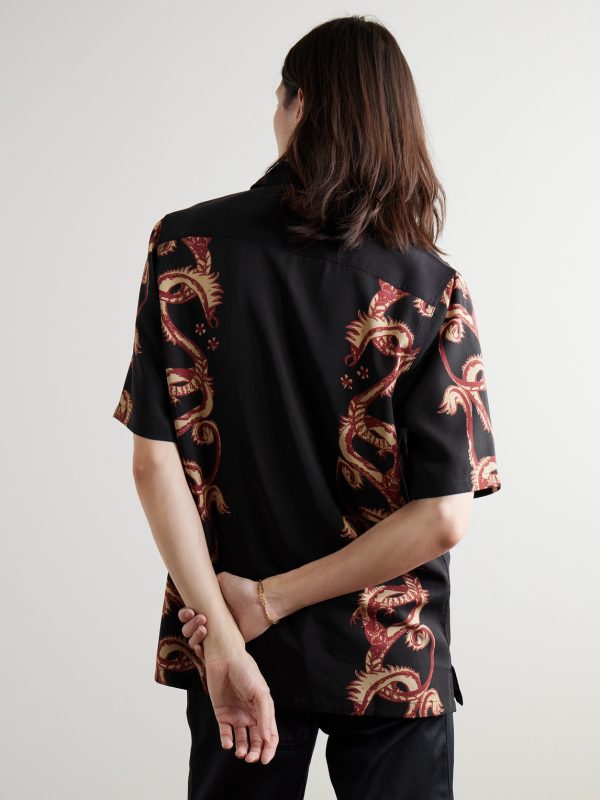 Taniwha Camp-Collar Printed Lyocell-Twill Shirt - BK Taniwha Camp-Collar Printed Lyocell-Twill Shirt - BK