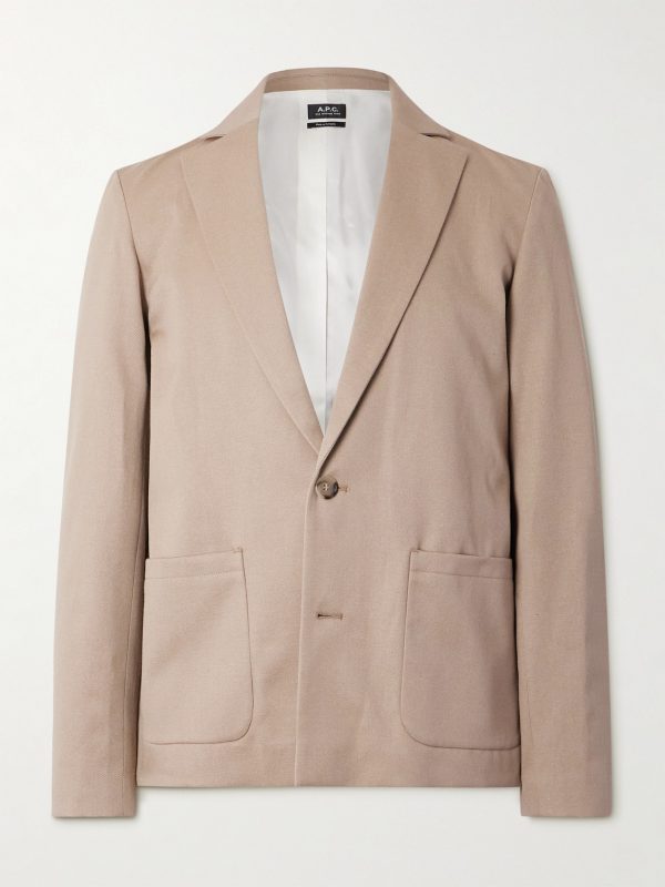 Luc Unstructured Wool and Cotton-Blend Twill Suit Jacket