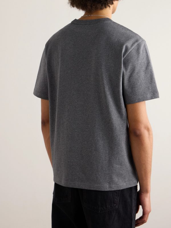 Logo-Flocked Cotton-Jersey T-Shirt - BK