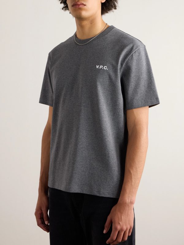 Logo-Flocked Cotton-Jersey T-Shirt - FR