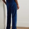 Straight-Leg Logo-Embroidered Cotton-Blend Velour Track Pants - BK