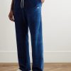 Straight-Leg Logo-Embroidered Cotton-Blend Velour Track Pants - FR