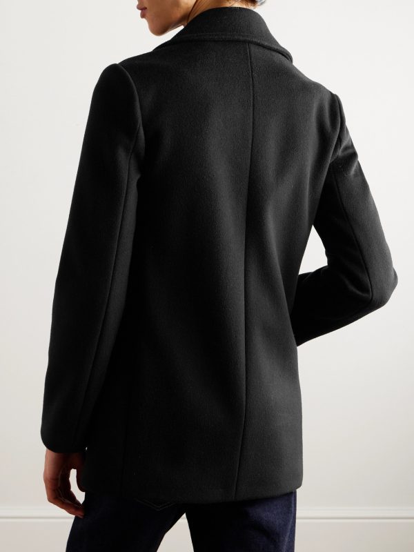 Slim-Fit Double-Breasted Cashmere Coat - BK Slim-Fit Double-Breasted Cashmere Coat - BK