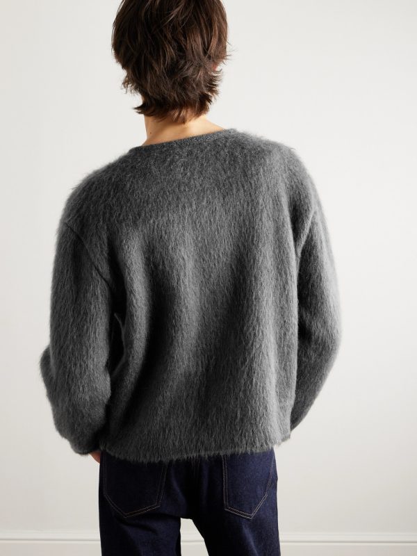 Brushed Mohair-Blend Cardigan - BK Brushed Mohair-Blend Cardigan - BK