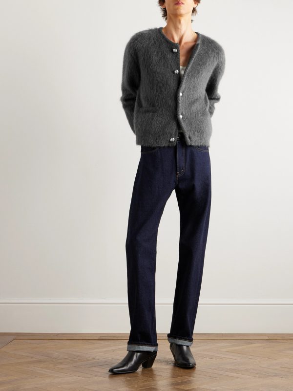 Brushed Mohair-Blend Cardigan - OU Brushed Mohair-Blend Cardigan - OU