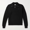 Logo-Embroidered Ribbed Wool Half-Zip Sweater Logo-Embroidered Ribbed Wool Half-Zip Sweater