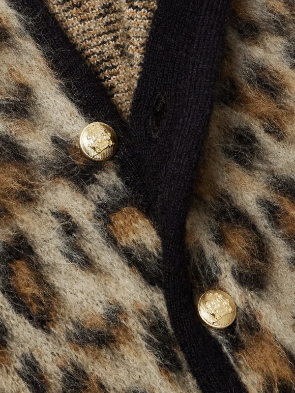 Cropped Leopard-Print Mohair-Blend Cardigan - CU