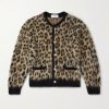 Cropped Leopard-Print Mohair-Blend Cardigan