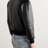 Slim-Fit Leather Blouson Jacket - BK Slim-Fit Leather Blouson Jacket - BK