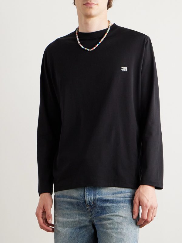 Logo-Embroidered Cotton-Jersey T-Shirt - FR Logo-Embroidered Cotton-Jersey T-Shirt - FR