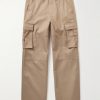 Straight-Leg Twill Cargo Trousers