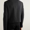 Pinstriped Wool and Silk-Blend Gabardine Blazer - BK Pinstriped Wool and Silk-Blend Gabardine Blazer - BK