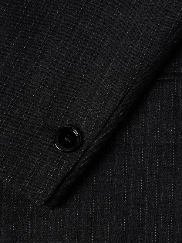 Pinstriped Wool and Silk-Blend Gabardine Blazer - CU Pinstriped Wool and Silk-Blend Gabardine Blazer - CU