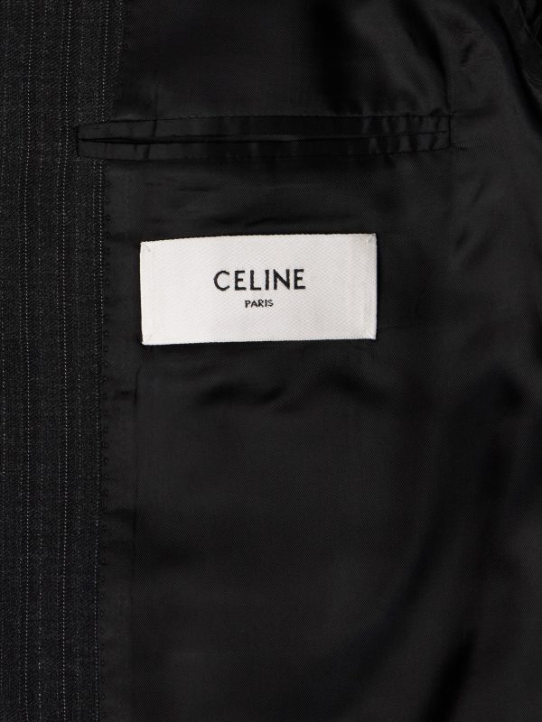 Pinstriped Wool and Silk-Blend Gabardine Blazer - E2 Pinstriped Wool and Silk-Blend Gabardine Blazer - E2