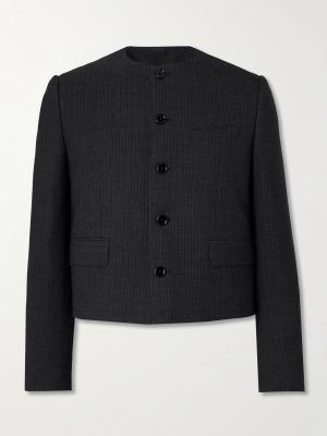 Pinstriped Wool and Silk-Blend Gabardine Blazer Pinstriped Wool and Silk-Blend Gabardine Blazer