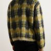 Checked Brushed Jacquard-Knit Cardigan - BK Checked Brushed Jacquard-Knit Cardigan - BK