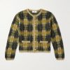 Checked Brushed Jacquard-Knit Cardigan Checked Brushed Jacquard-Knit Cardigan