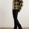 Checked Brushed Jacquard-Knit Cardigan - OU Checked Brushed Jacquard-Knit Cardigan - OU