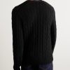 Logo-Embroidered Cable-Knit Cashmere Cardigan - BK Logo-Embroidered Cable-Knit Cashmere Cardigan - BK