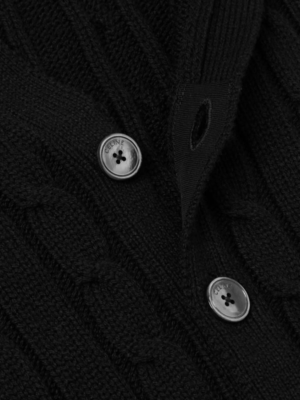 Logo-Embroidered Cable-Knit Cashmere Cardigan - CU Logo-Embroidered Cable-Knit Cashmere Cardigan - CU